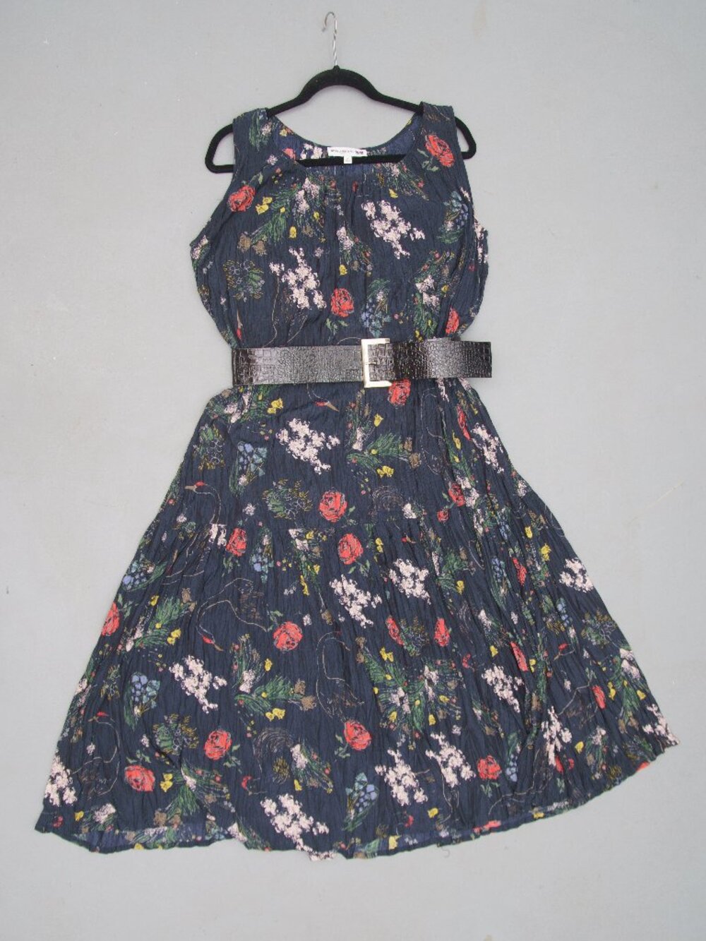 Floral Print Dress with black belt
